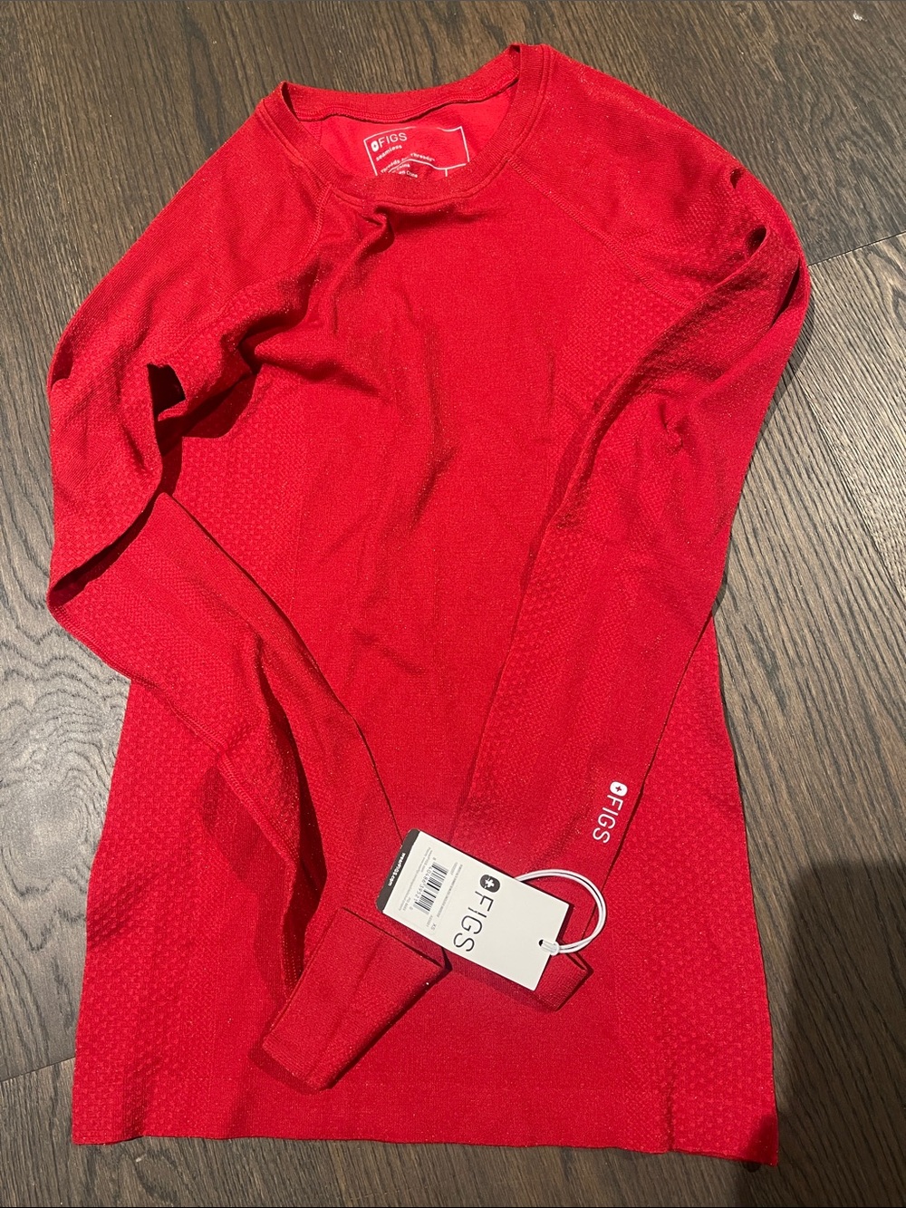 Figs Women's Bright Red Crewneck Knit Sweater